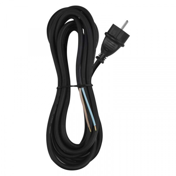 Flexo šňůra gumová 3× 1,5mm2, 5m, černá