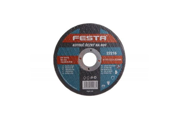 Kotouč na kov řezný Ø 180 x 2.5 x 22,2 mm, FESTA