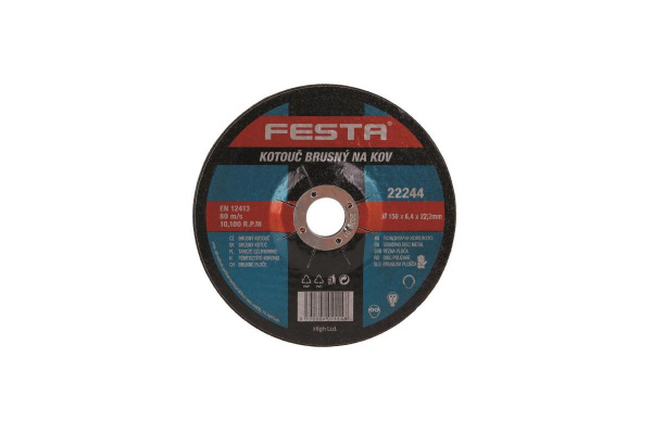 Kotouč na kov brusný Ø 230 x 6,4 x 22,2 mm,  FESTA