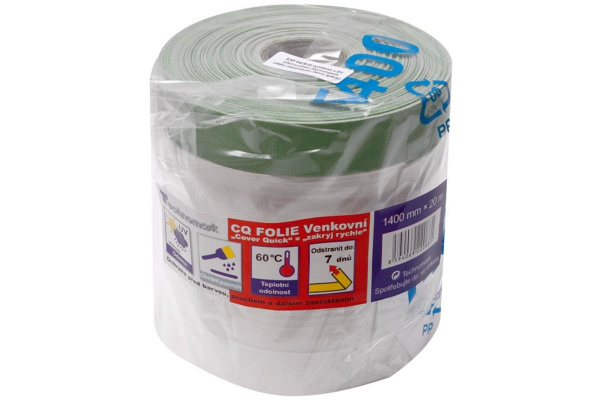 Fólie zakrývací s páskou, 20 m x 550 mm, venkovní