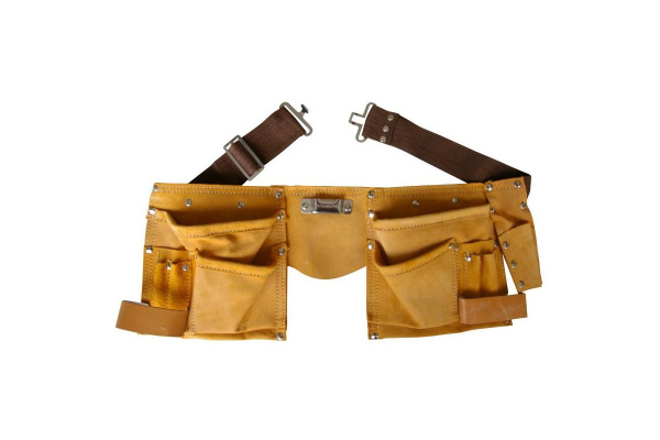 Pás nářaďový - kůže dvě kapsy PROFI