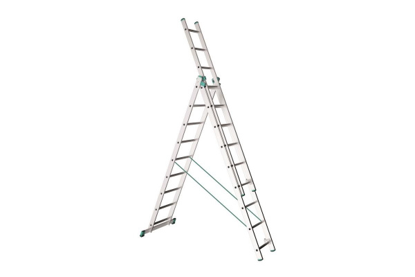 Žebřík Al, 3 x 9 příček, 2,58 m, 5,69 m, 3,78 m, ALVE 7609