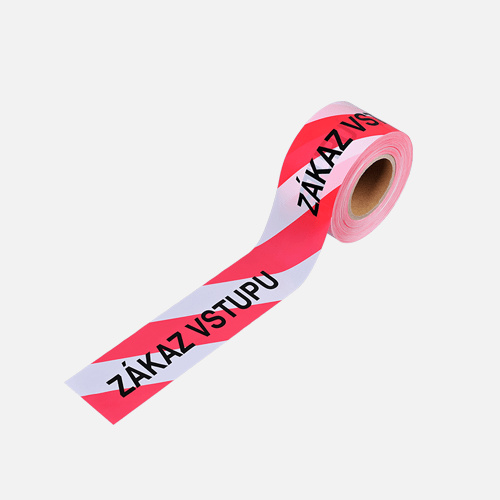 Den Braven - Bariérová páska, 75 mm x 250 m, červenobílá s potiskem ZÁKAZ VSTUPU