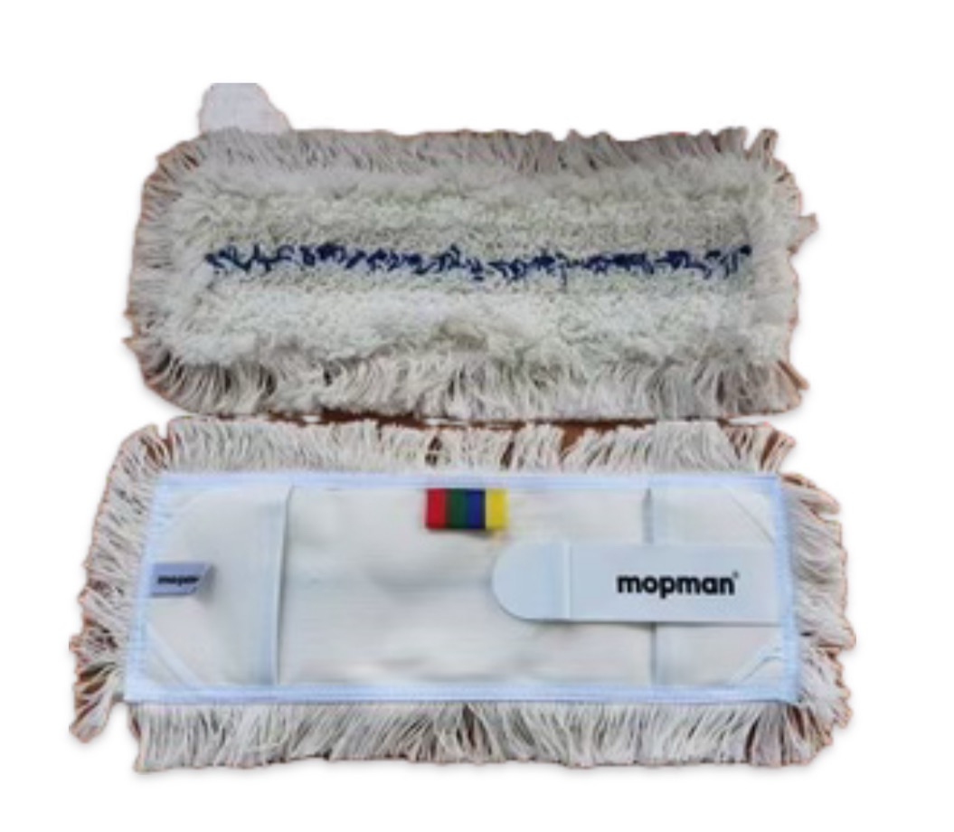Mopman PRO 40cm všívaný mop, bavlna + mikro vlákno s akrylovým pruhem (kapsový + dlouhý jazyk) 