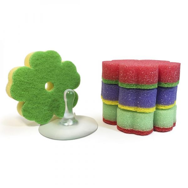 SILUX HOUSEHOLD houbičky na nádobí ve tvaru kytičky 4 ks + přísavka